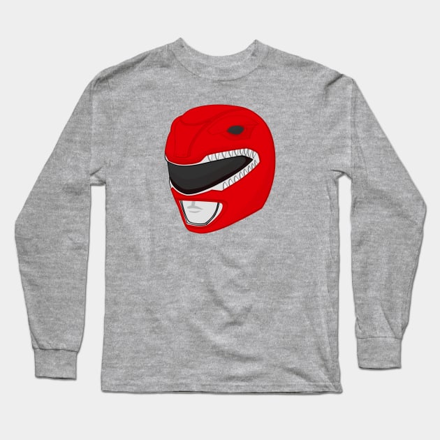 MMPR Red Ranger Inspired Helmet Long Sleeve T-Shirt by ChasingDesigns